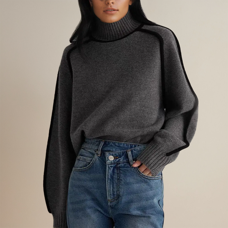 Celine | Wollen Coltrui Met Zwarte Details