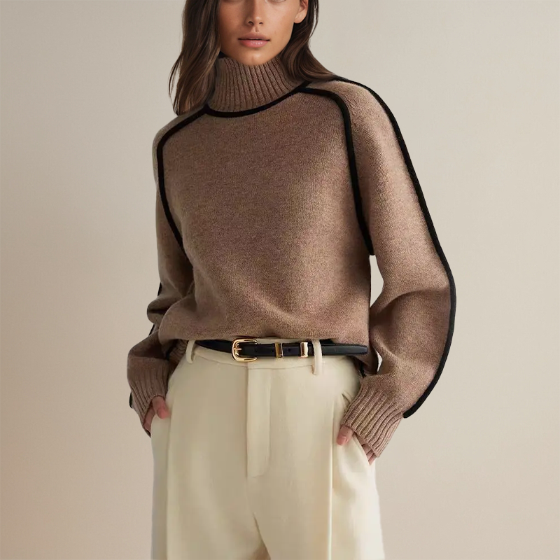 Celine | Wollen Coltrui Met Zwarte Details