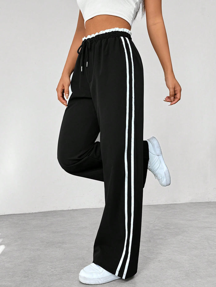 Mia | Rechte Broek Met Zijstreep