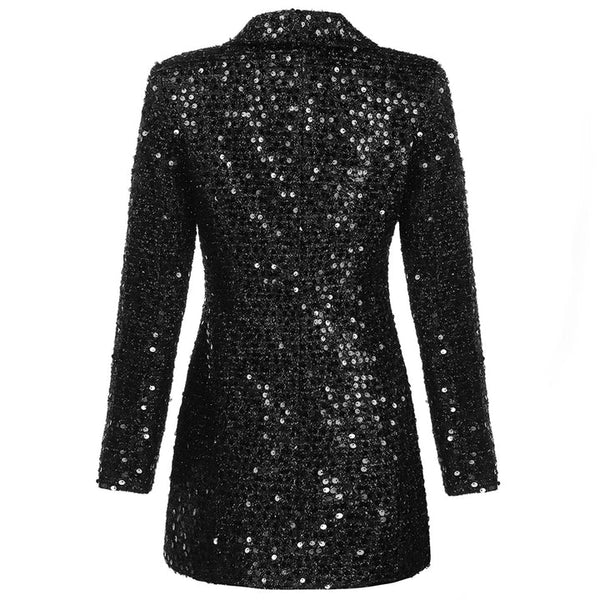 Cheyenne | Zwarte Blazerjurk Met Glitters