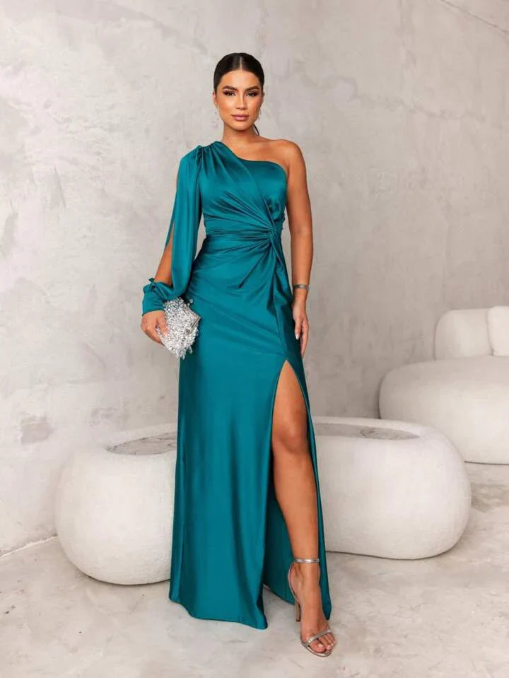 Felicia | Stijlvolle Satijnen One-Shoulder Jurk