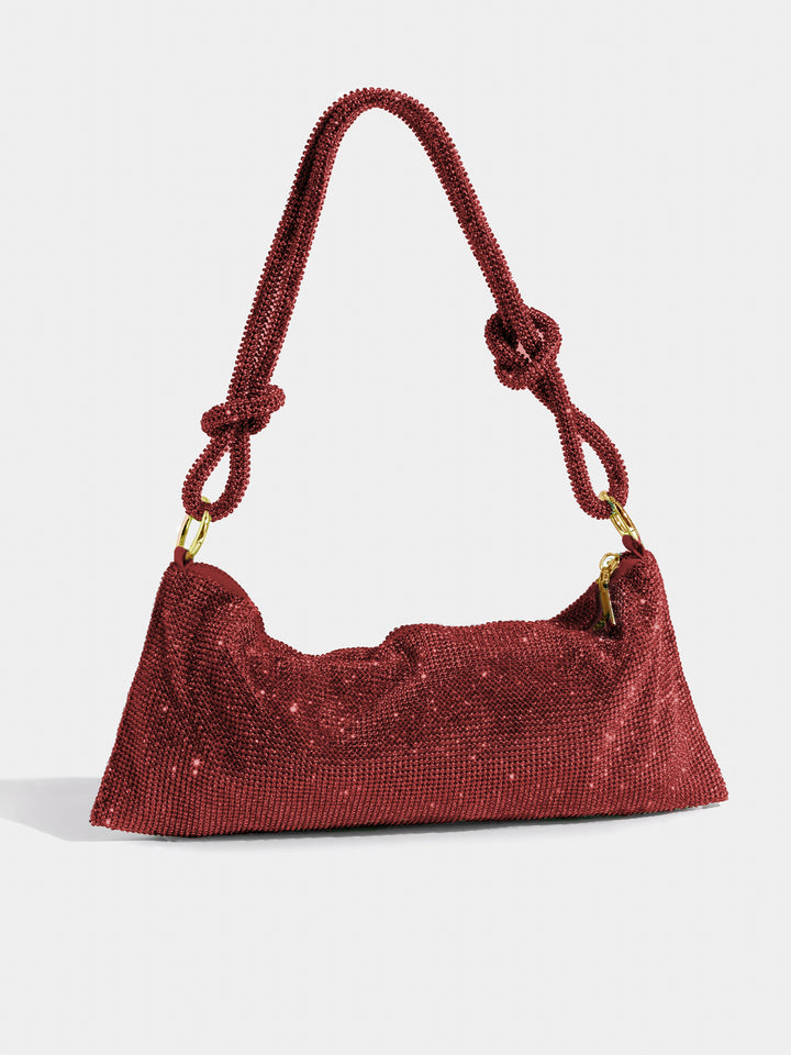 Emilia | Luxe Glanzende Handtas Met Ketting Detail