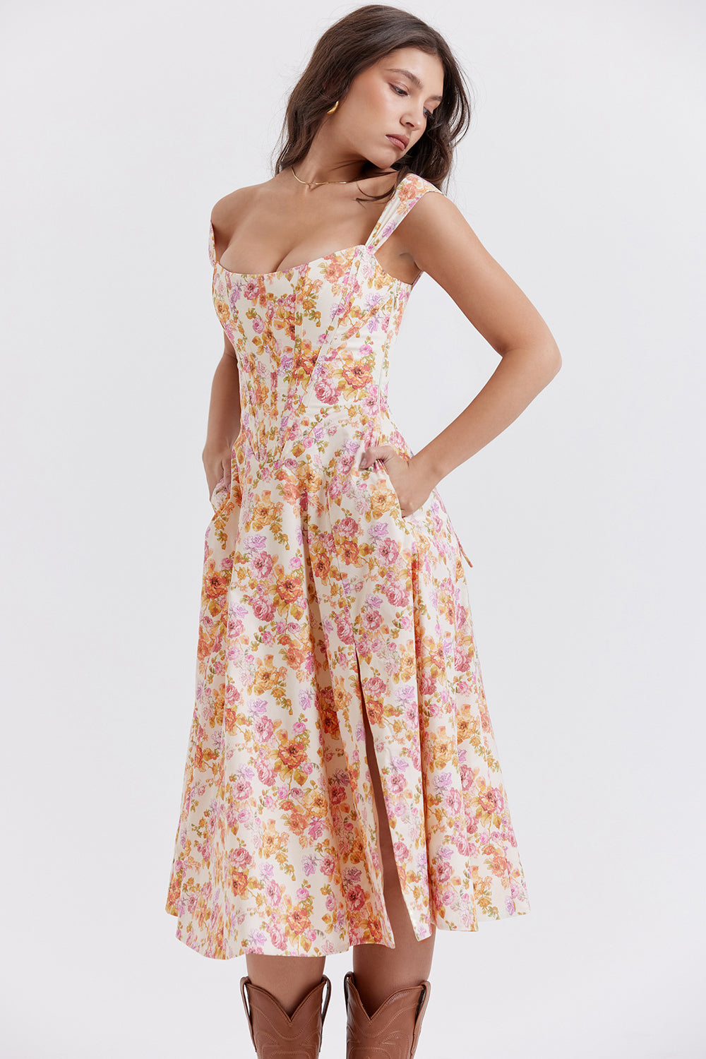 Joanna | Midi Bloemenjurk