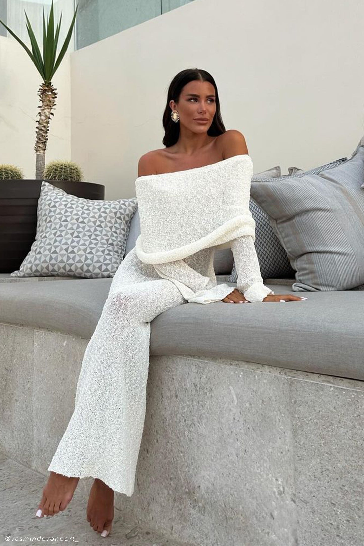 Senna | Witte Lange Offshoulder Zomerjurk