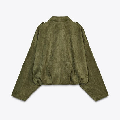 Lisanne | De Virale Khaki Suede Jas