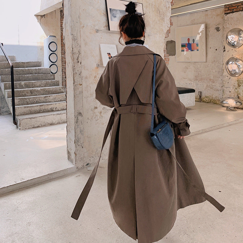 Samie | Bruine Lange Trenchcoat