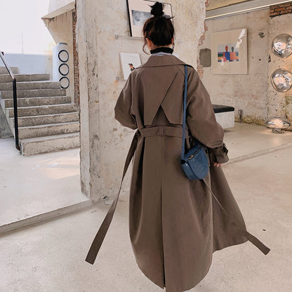 Samie | Bruine Lange Trenchcoat