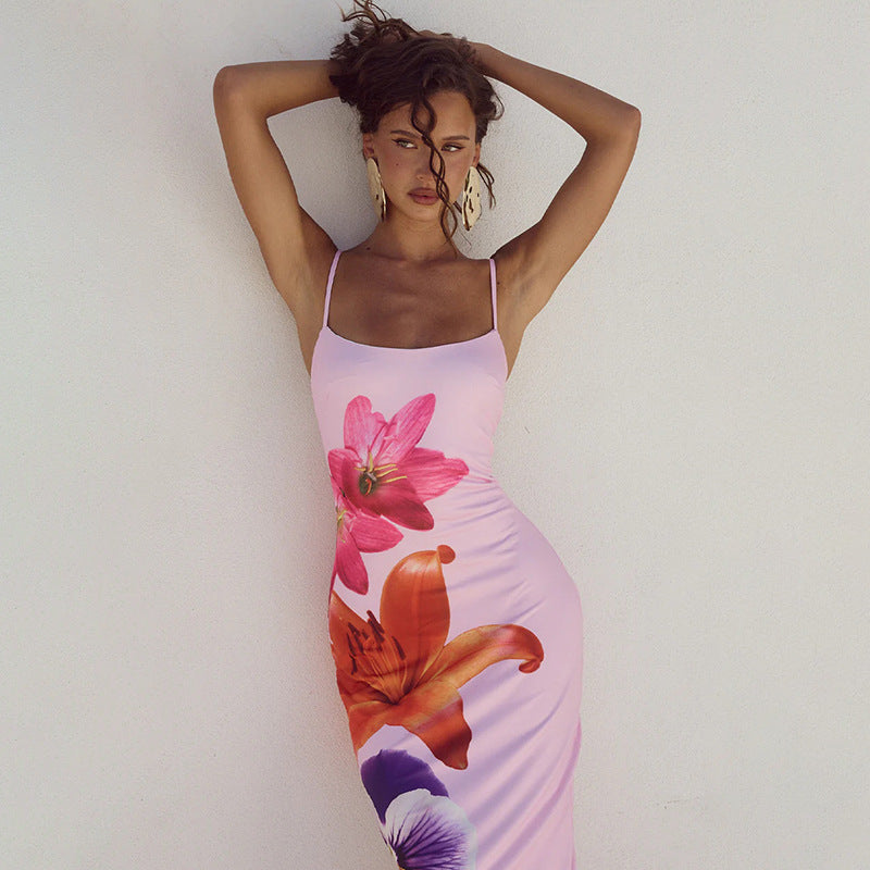 Yasmina | Lange Jurk Met Bloemenprint