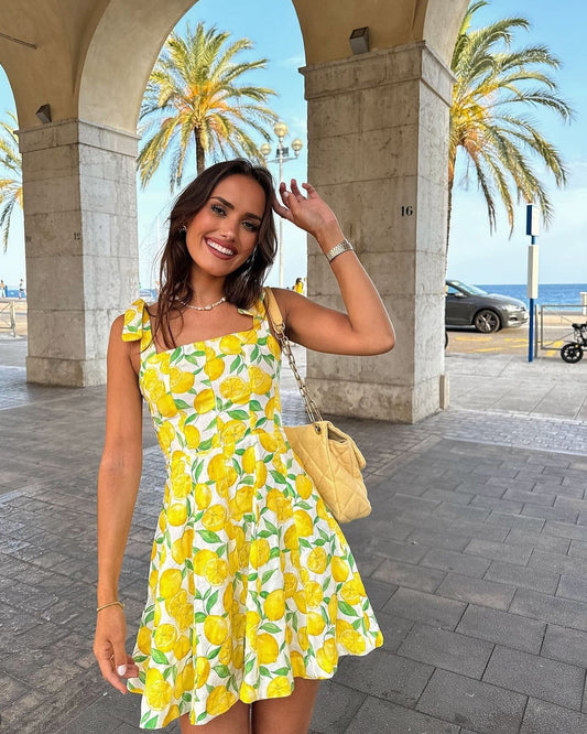 Gigi | Gele Dames Jurk Met Bloemen