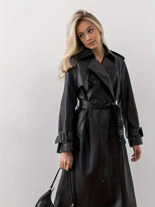Colette | Leren Trenchcoat