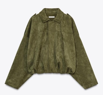 Lisanne | De Virale Khaki Suede Jas