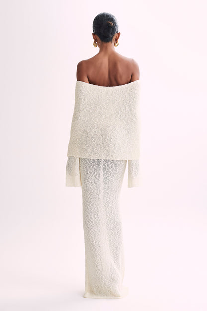 Senna | Witte Lange Offshoulder Zomerjurk