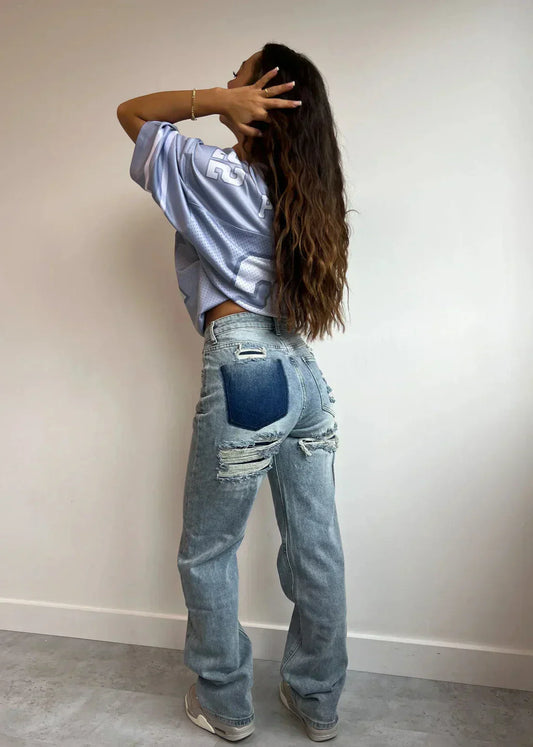 Isja | Vintage Gescheurde Broek