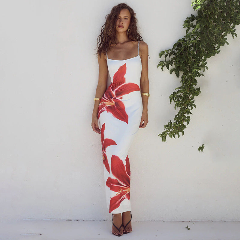 Yasmina | Lange Jurk Met Bloemenprint