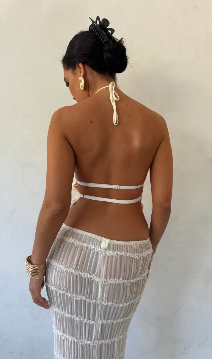 Blaire | Witte Zomer Set Top Met Lange Rok