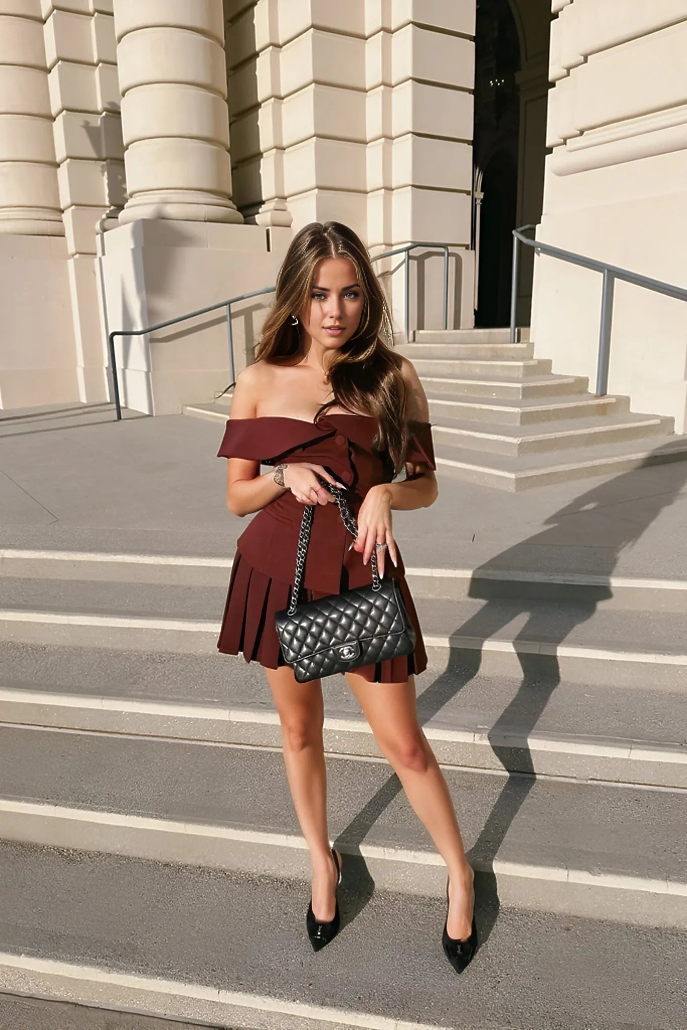 Florina | Elegante Tweedelige Set Top Met Rok