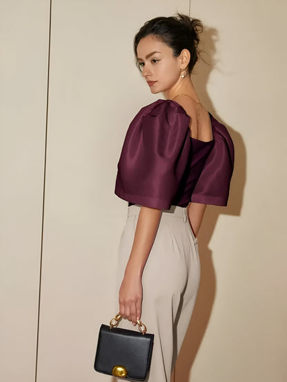 Bobby | Blouse Met Vierkante Hals En Pofmouwen
