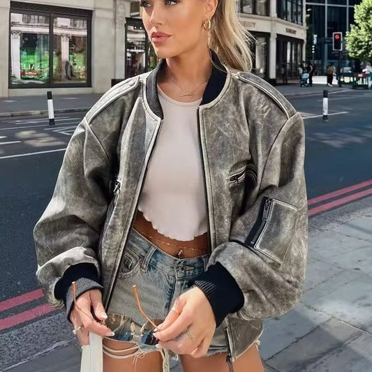 Yana | Stonewashed Vintage Bomber