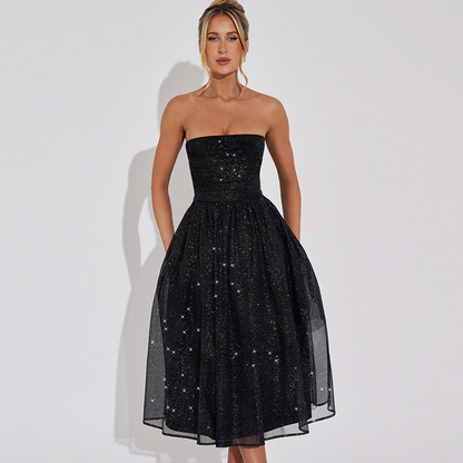 Milou | Strapless Glitterjurk