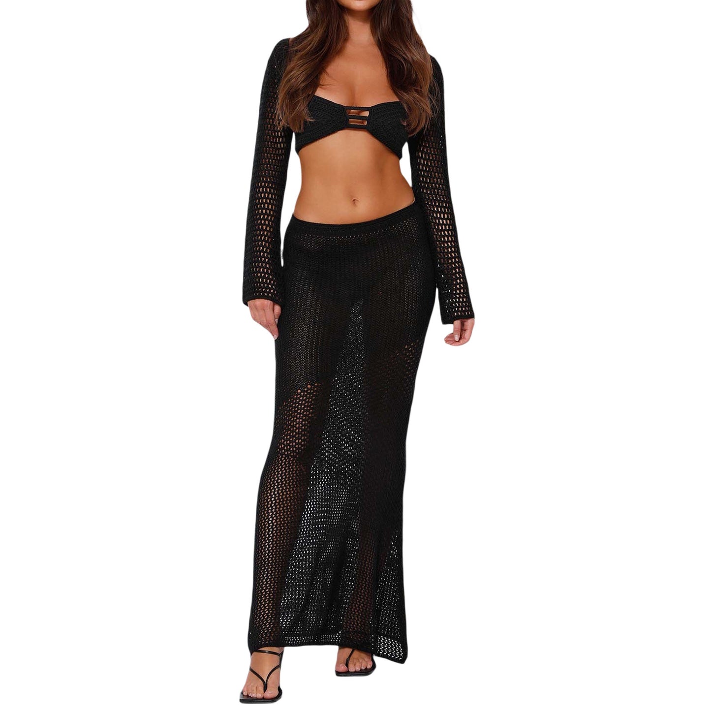 Sara | Gebreide Set Top Met lange Rok