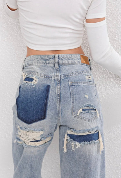 Isja | Vintage Gescheurde Broek