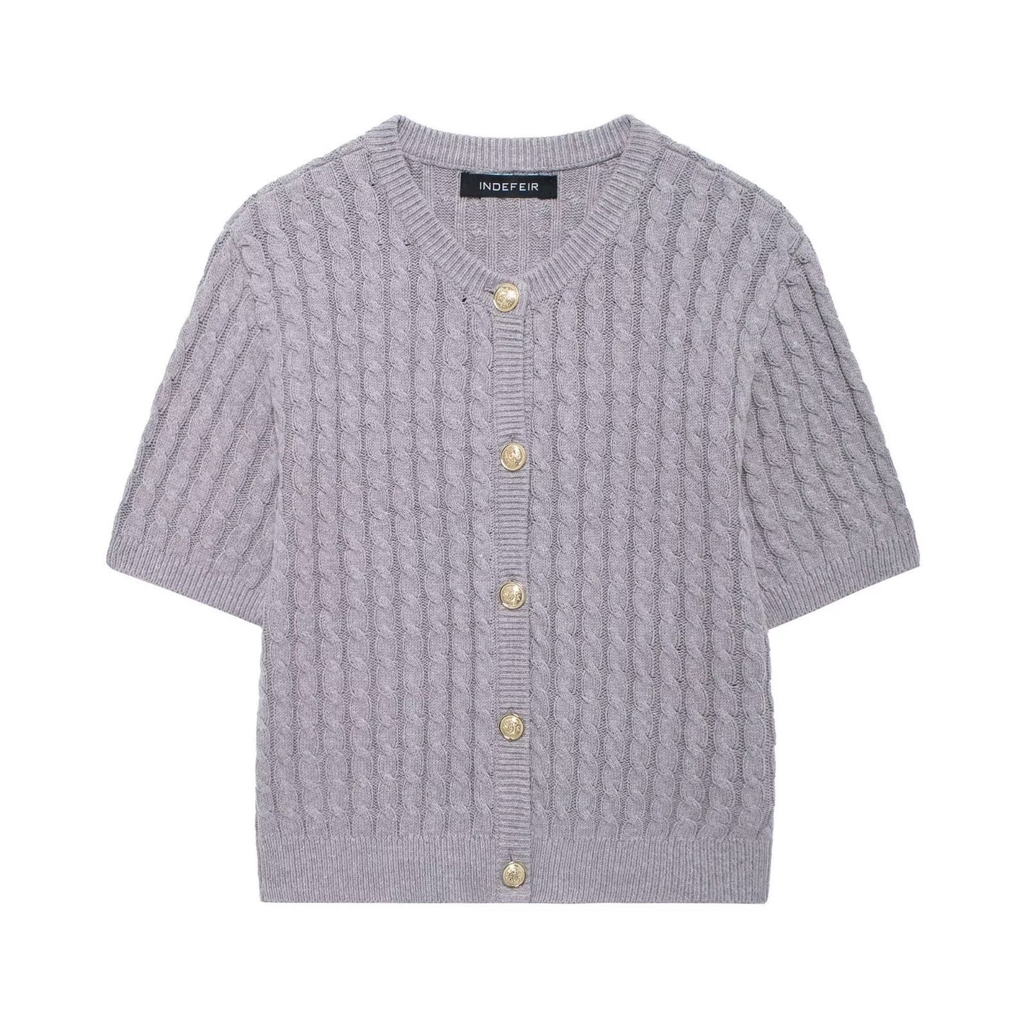 Celeste | Vest Met Korte Mouwen En Goude Knopen