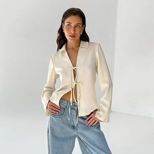 Annebel | Stijlvolle Satijnen Blouse