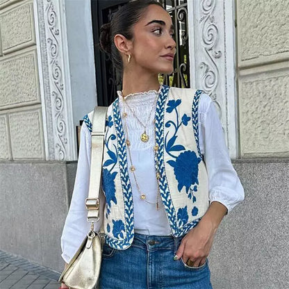 Dorine | Gilet Met Bloemen