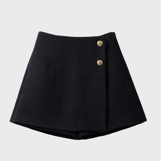 Alessia | Elegante Mini Skort Met Goude Knopen