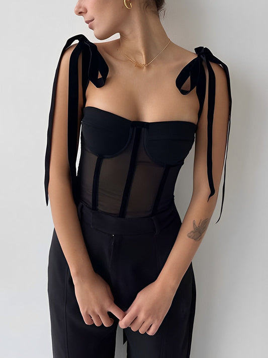 Hazel | Doorzichtige Mesh Bustier Top Voor Dames