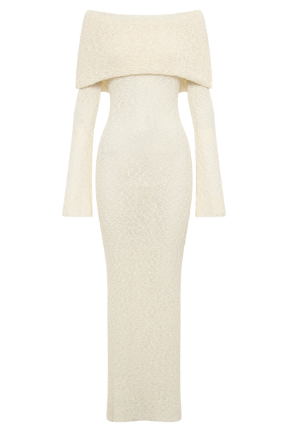 Senna | Witte Lange Offshoulder Zomerjurk