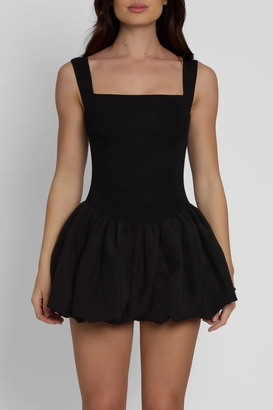 Bente | Gebreide Mini Jurk Met Ballon Rok