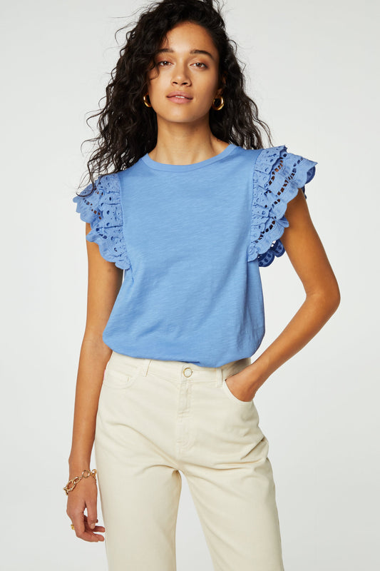Eloise | T-shirt Met Rufflemouwen