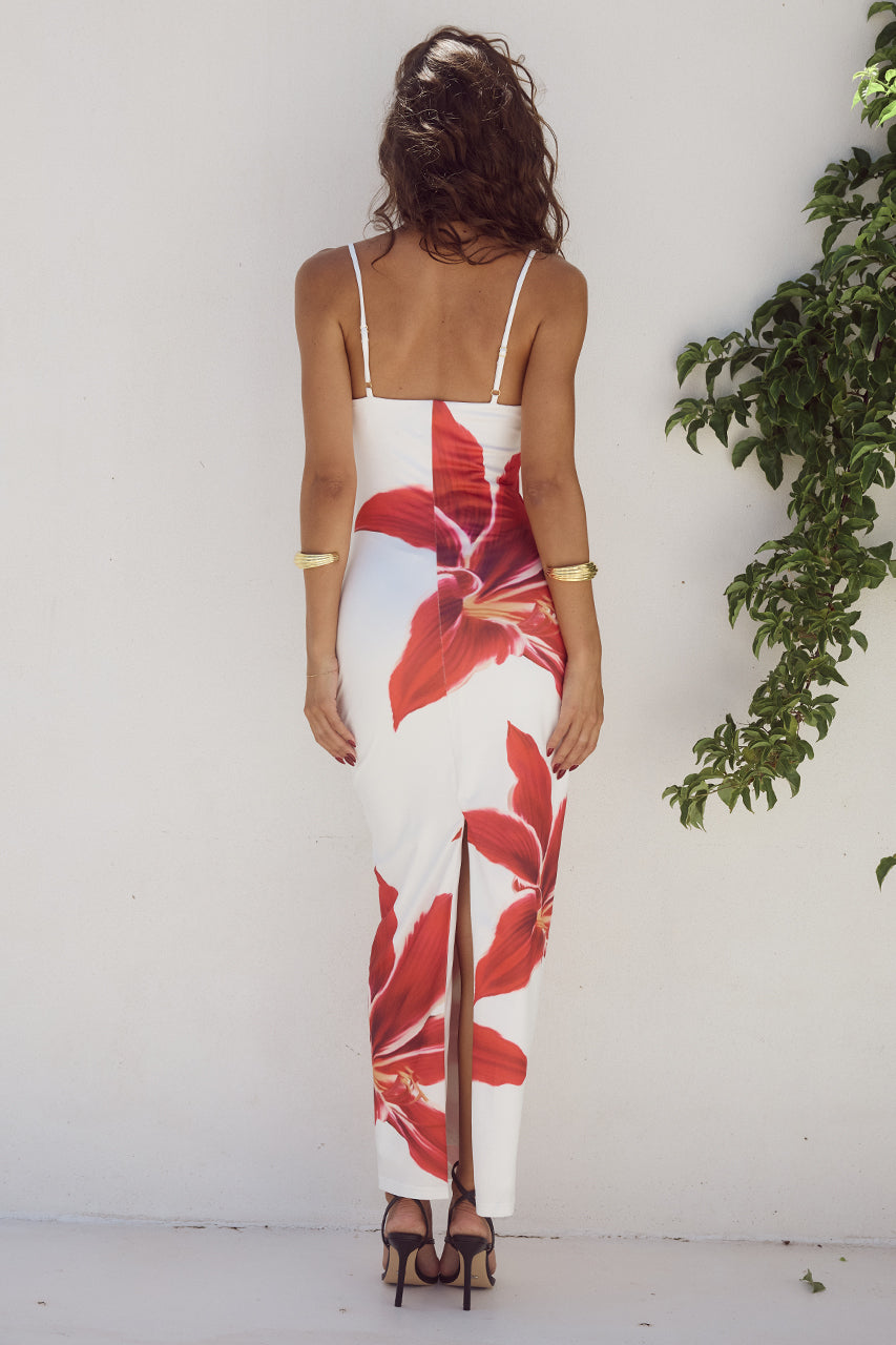 Yasmina | Lange Jurk Met Bloemenprint