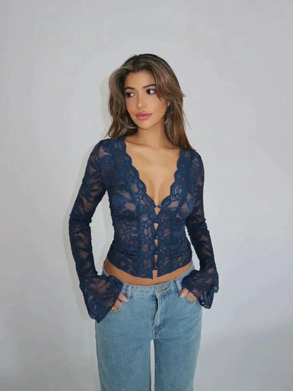 Josephine | Elegante Kanten Top Voor Dames