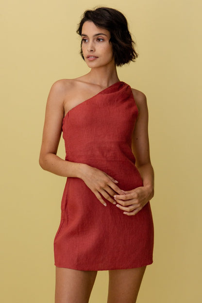 Naomi | Dames Mini Jurk One-Shoulder