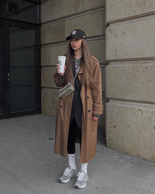 Samie | Bruine Lange Trenchcoat