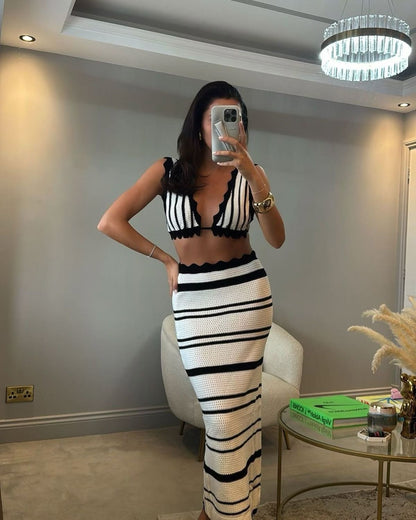 Demy | Gebreide Set Top Met Lange Rok