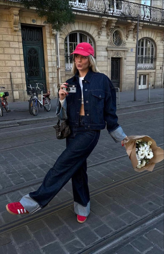 Maya | Denim Tweedelige Set Jas Met Broek