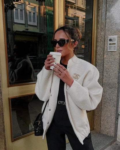 Maya | Warme Tweed Jacket Voor Dames