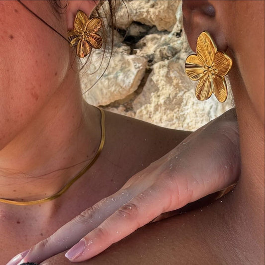 Gigi | Goude Bloem Oorbellen