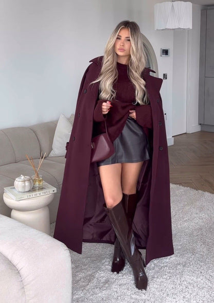 Jasmine | Elegante Burgundy Trenchcoat