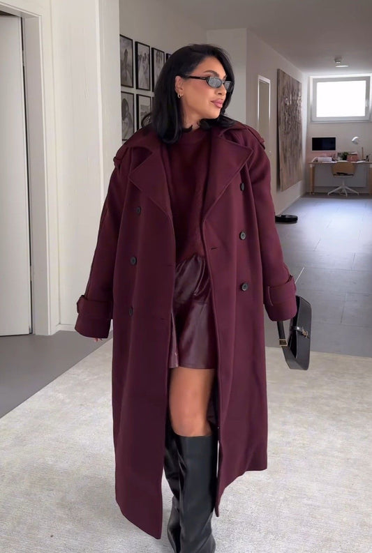 Jasmine | Elegante Burgundy Trenchcoat
