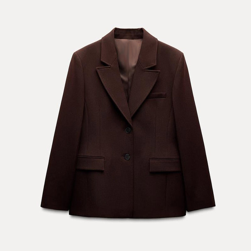 Romy | Bruine Set Rok Met Blazer