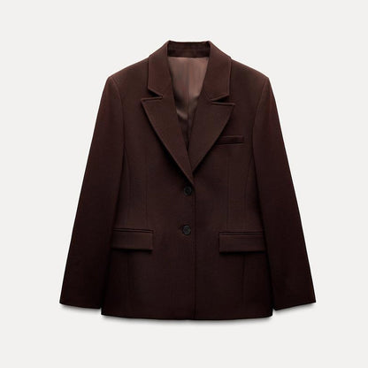 Romy | Bruine Set Rok Met Blazer