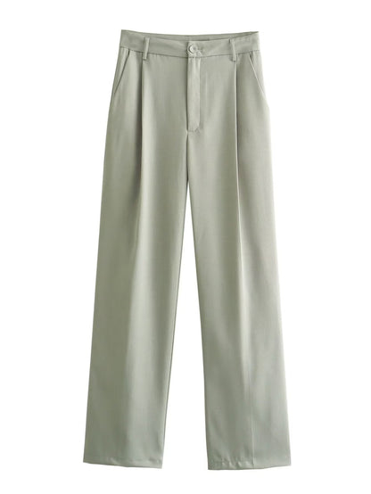 Chloe | Elegante Groene Set Jasje Met Lange Broek