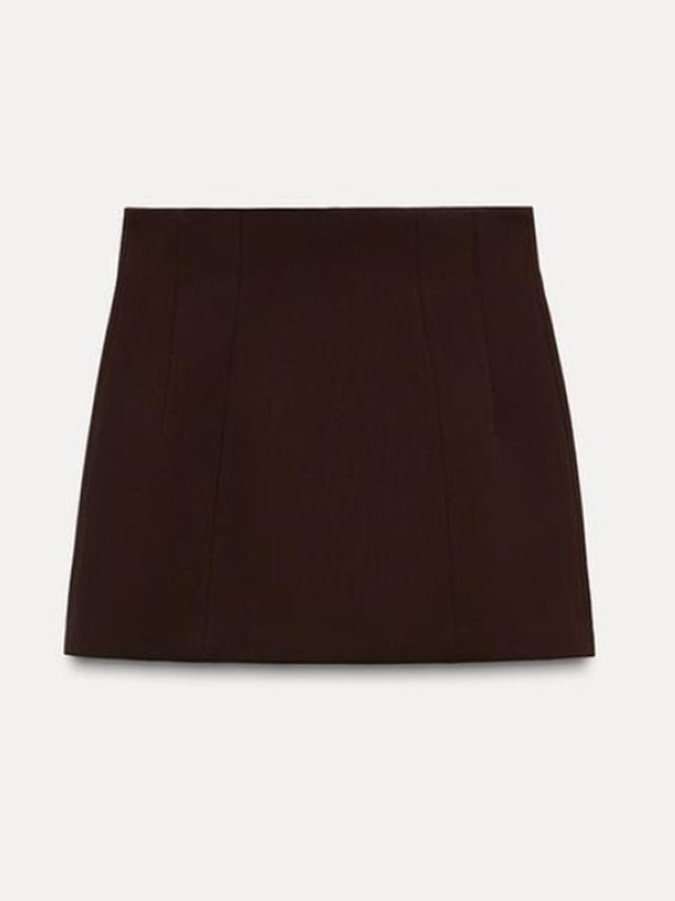 Romy | Bruine Set Rok Met Blazer