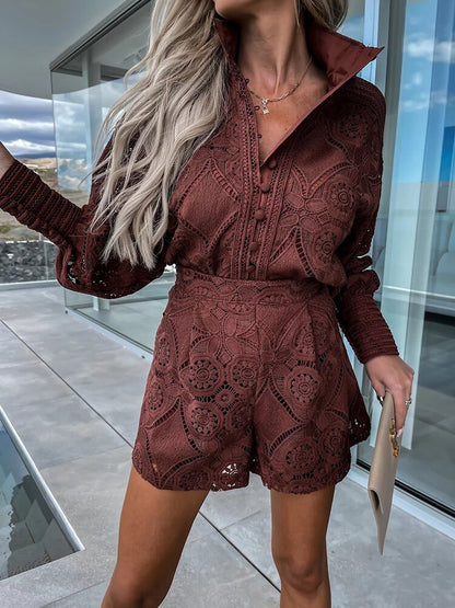 Liselotte | Kanten Set Top Met Short