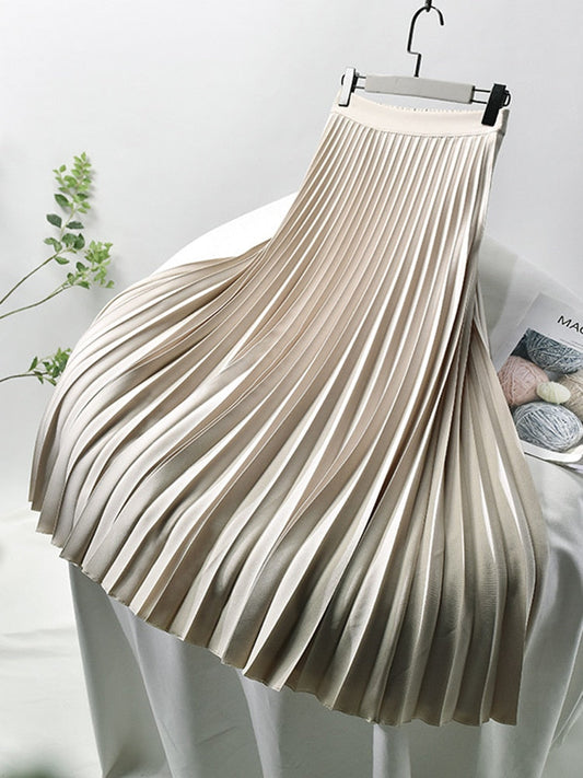 Delany | Elegante Plissérok Met Hoge Taille
