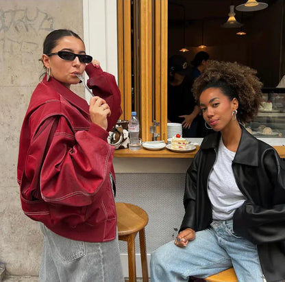 Zoe | Oversized Leren Jas